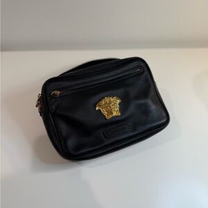 Versace Black Leather Medusa Belt Bag